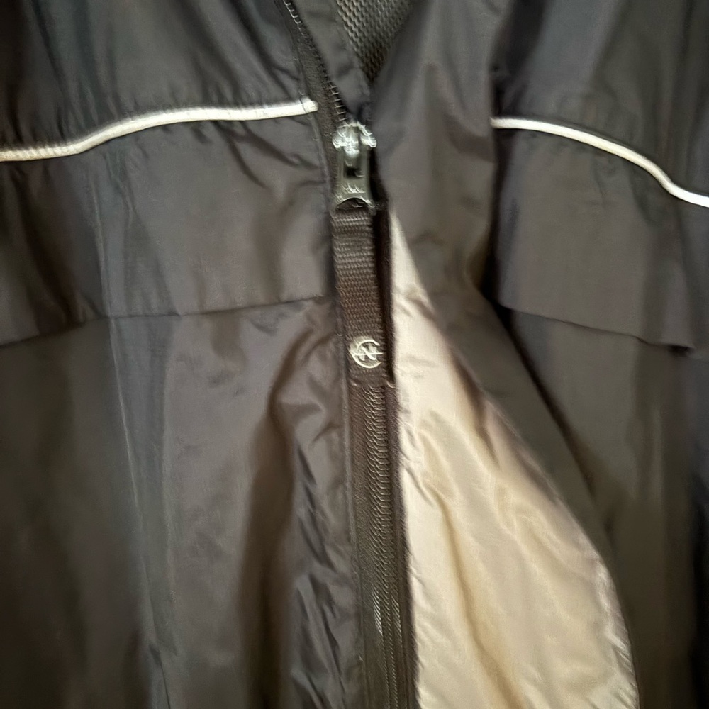 Nautica Black Hooded Raincoat with Gray Trim - Picture 4 of 5